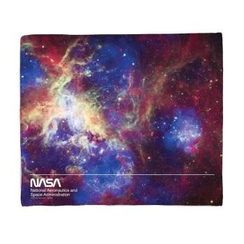 Image of NASA Wrapped In The Tarantula Nebula Fleece Blanket - S