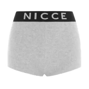 image of Nicce Lull Ribbed Shorts - Grey