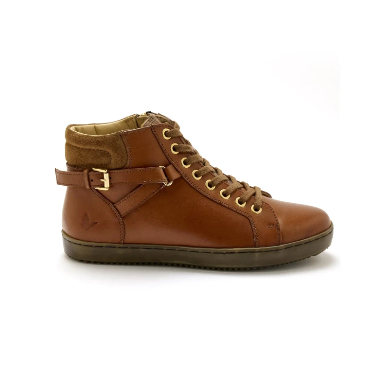Image of Pediconfort Zip-up high-top trainers with laces For Her Pediconfort Marron Female 39