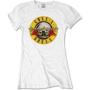 Image of Guns N' Roses - Classic Logo Womens Large T-Shirt - White