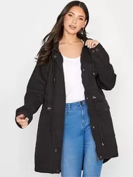 image of Long Tall Sally Washed Twill Parka - Black, Size 10, Women