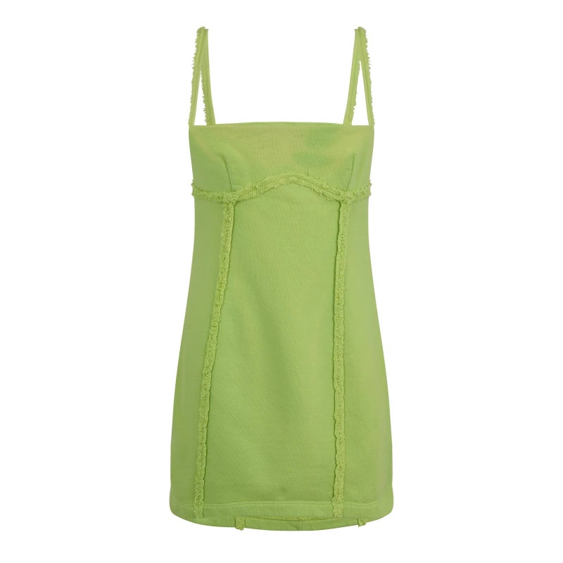 Image of Off White Womens Laundry Fleece Mini Dress, Pencil Style Yellow Fluo female 10 (42)