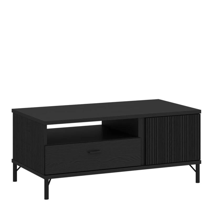 Image of Furniture To Go Lusaka Coffee Table 2 Door 1 Drawer in Black Graphite Black Unisex
