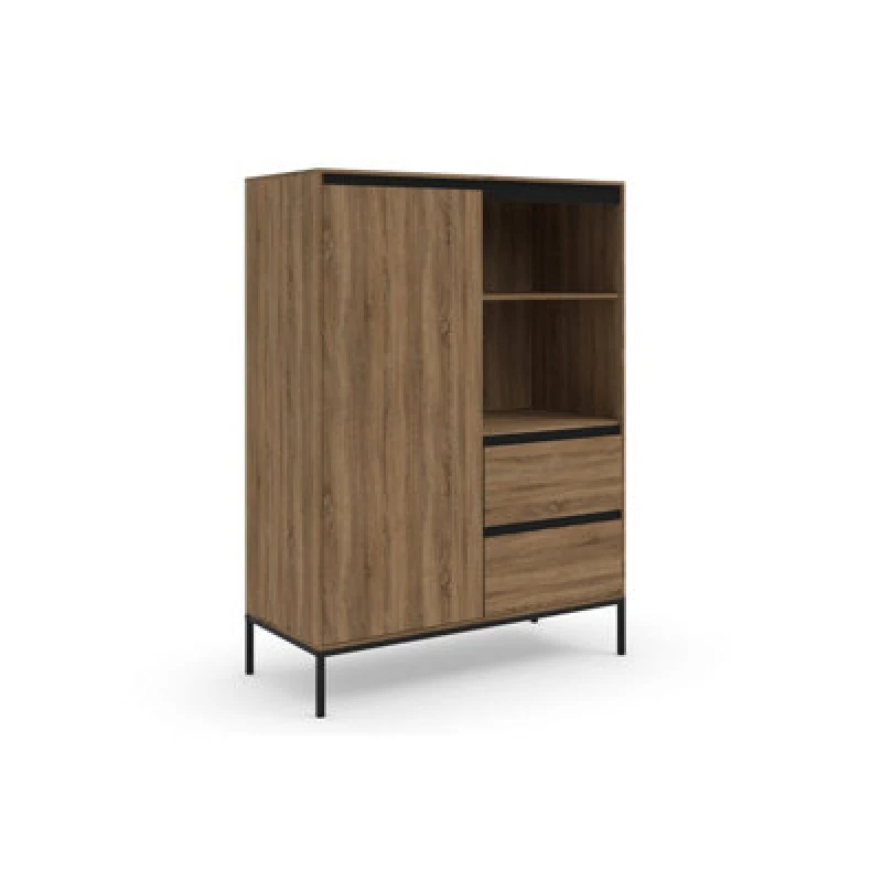 Image of Dorel Bari Higboard With 1 Door / 2 Drawers In Oak Look
