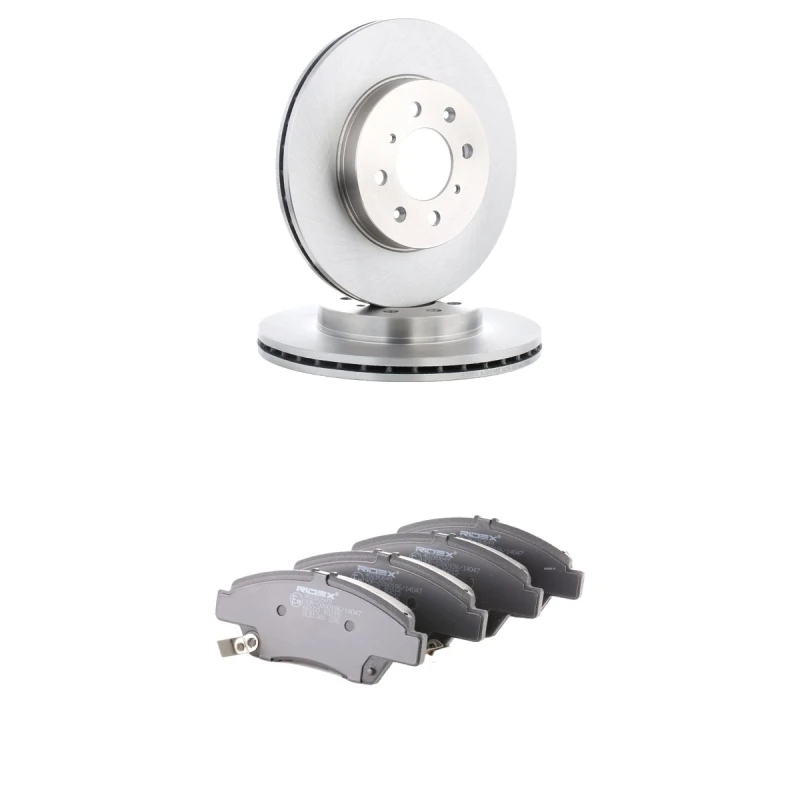 Image of RIDEX 3405B3481 Brake disc and pads set Front Axle, Brake Disc Type: Vented Brake Set,disc brakes (3405)