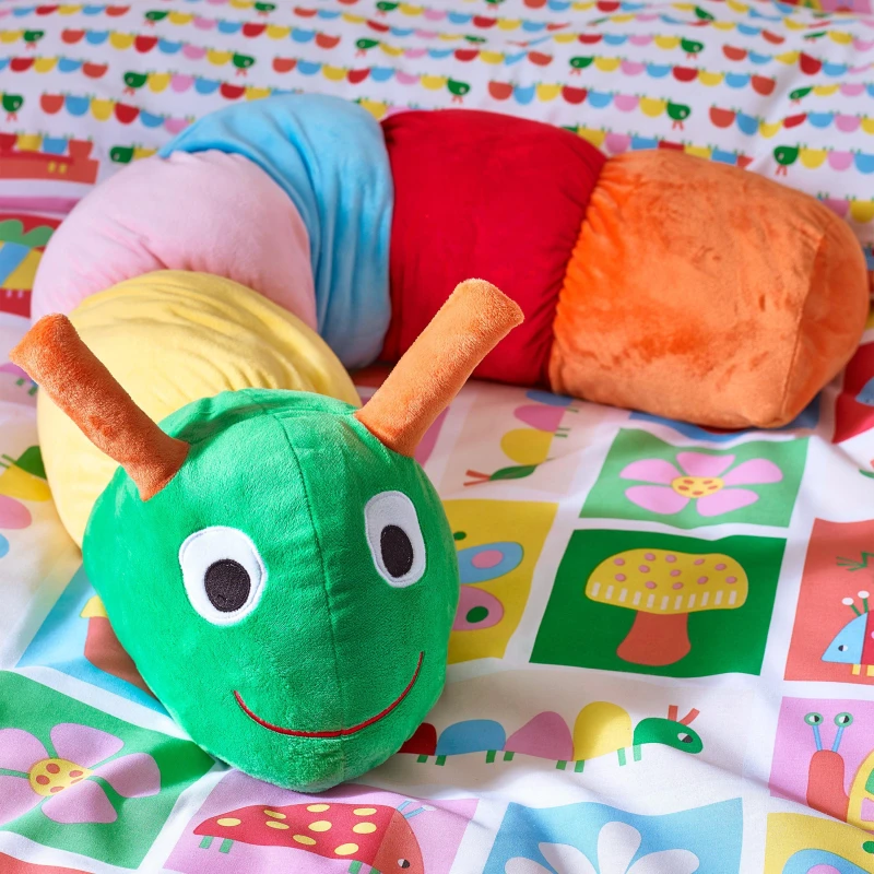 Image of Catherine Lansfield Charlee Caterpillar 3D Filled Cushion Bright