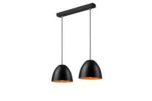 image of Livia Bar Pendant Ceiling Light Black, 2x E27