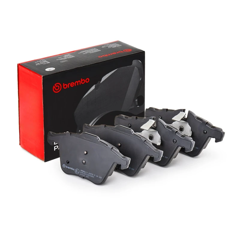 Image of BREMBO P 36 028 Brake pad set PRIME LINE prepared for wear warning indicator, with accessories, with anti-squeak plate Brake Pad Set,disc brake (402)