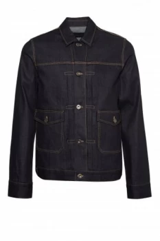 image of Mens French Connection Denim Workwear 2 Pocket Jacket Blue