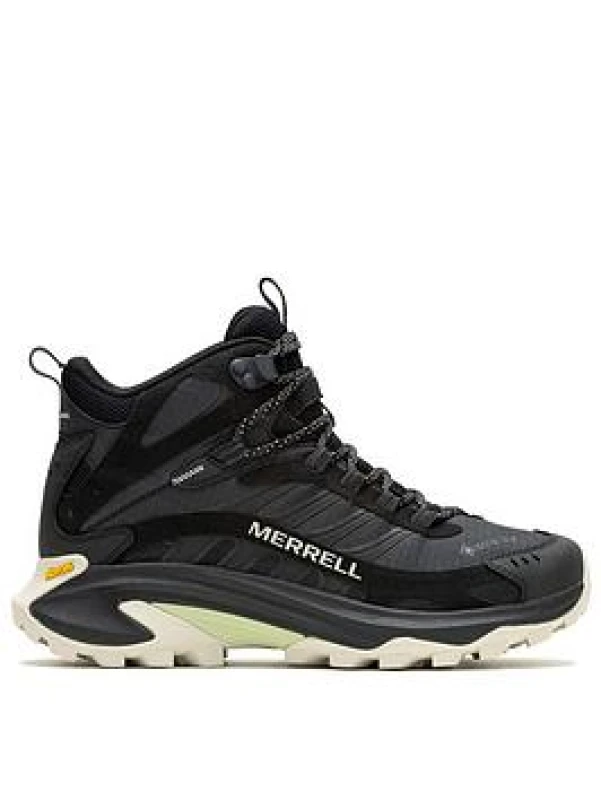 Image of Merrell Moab Speed 2 Mid GORE TEX Black Waterproof Walking Boots Womens GTX Hiking Boots - UK 6 Black female ES3755BLK6