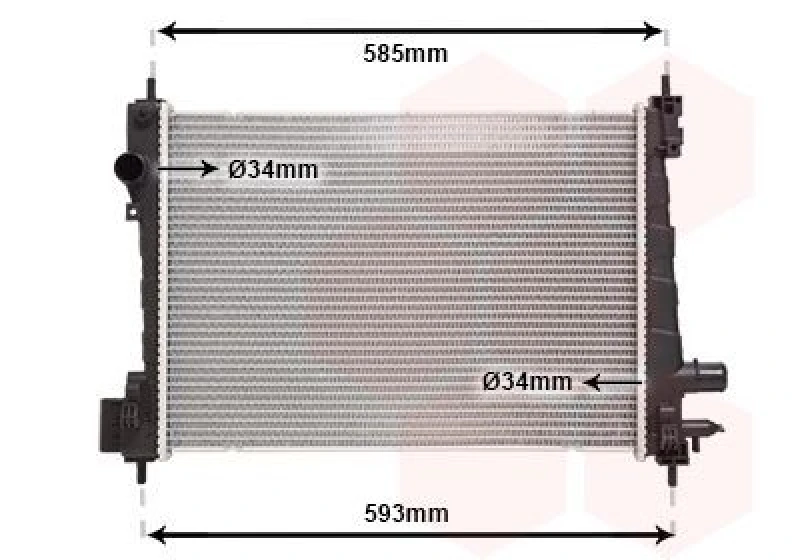 Image of VAN WEZEL Engine radiator VAN WEZEL 37012721