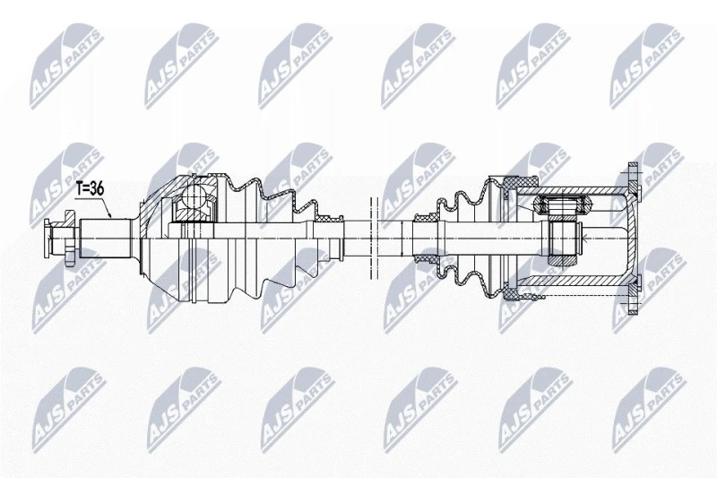 Image of NTY NPW-WW-226 Drive shaft 7-Speed Dual-Clutch Transmission, Front Axle Left Drive Shaft (13)