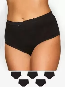 Image of Yours 5 Pack BLACK FULL BRIEFS, Black, Size 22-24, Women