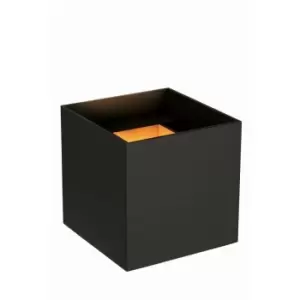 Image of Lucide Axi Modern Square Up Down Wall Spotlight Bathroom LED 2x35W 2700K IP54 Black