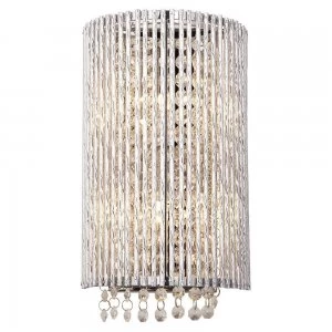 image of 2 Light Wall Light Chrome Plate & Clear Crystal, G9