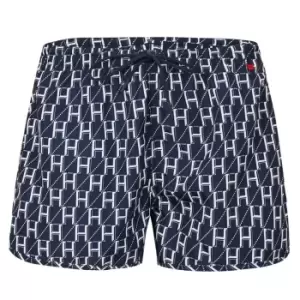 Image of Hugo Monogram Shorts - Blue