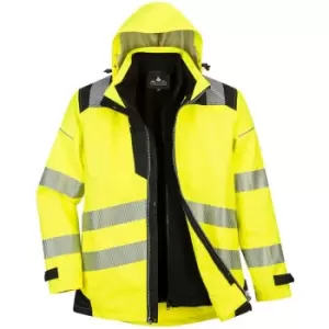 Image of Portwest PW365YBR4XL - sz 4XL PW3 Hi-Vis 3-in-1 jacket Yellow/Black - Yellow/Black