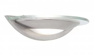 Image of 1 Light Indoor Wall Light Satin Chrome with Clear Glass