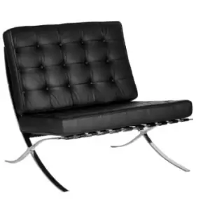 Image of Leather Faced Single Seat Sofa