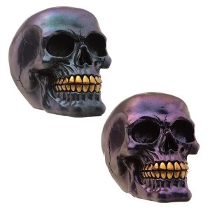 image of Gothic Metallic Skull Decoration (1 Random Supplied)