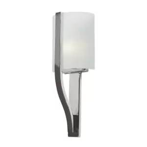 Image of IP44 Wall Light Clear Etched Glass Panel Polished Chrome LED G9 3.5W
