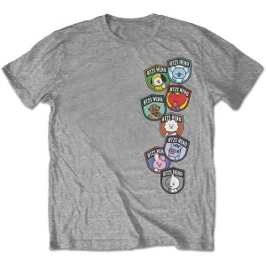 Image of BT21 - Badges Unisex Large T-Shirt - Grey