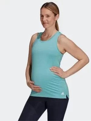 Image of adidas Aeroready Designed 2 Move Sport Tank Top (maternity), Blue/White Size M Women