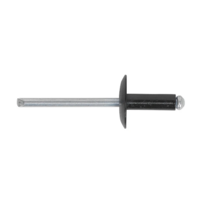 Image of Sealey Aluminium Rivet Black Large Flange 4.8 x 18mm Pack of 200 RAB4818L