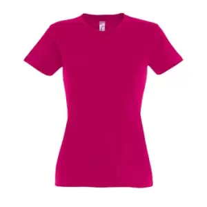 Image of SOLS Womens/Ladies Imperial Heavy Short Sleeve T-Shirt (L) (Fuchsia)