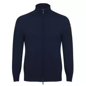 image of Paul And Shark Merino Zip Cardigan - Blue