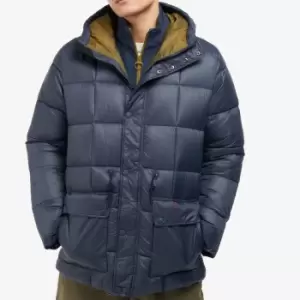 Image of Barbour Fell Baffle Quilted Shell Hooded Jacket - M
