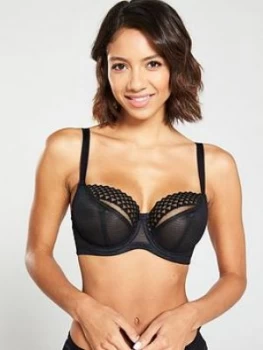 Cleo by Panache Asher Balconette Bra - Black, Size 30G, Women