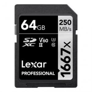 Image of Lexar Professional 1667X 64GB SDXC Memory Card