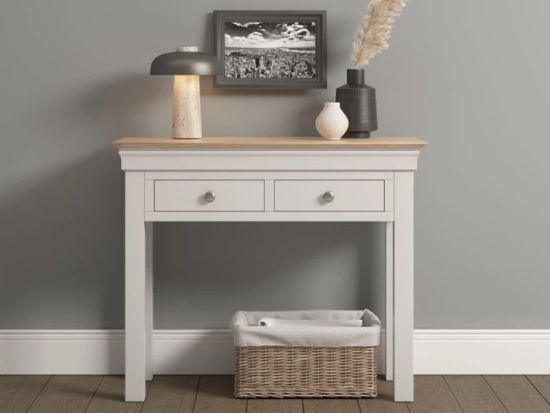 Image of Seconique Bordeaux Ivory and Oak 2 Drawer Console Table Assembled