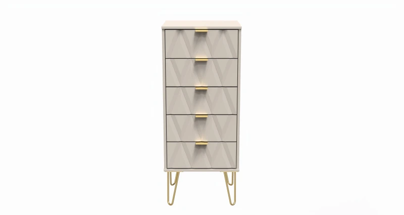 Image of Welcome Welcome Shimmer 5 Drawer Tallboy - Beige