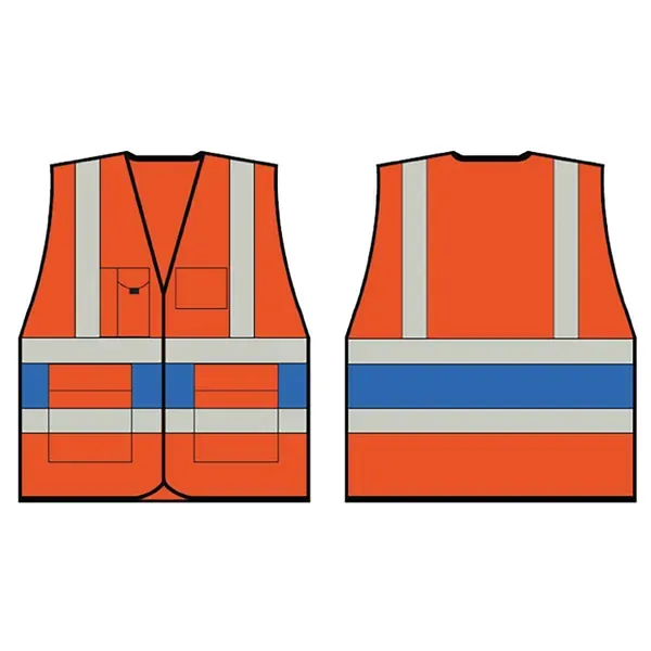 image of Beeswift Beeswift High Visibility Executive Vest Orange/Royal Blue L HVV45RBL