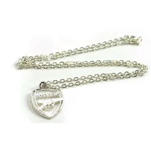 image of Arsenal Silver Plated Crest Pendant and Chain