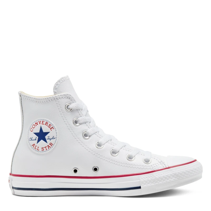 Image of Converse all star hi trainers in white & red White/Red UK 6 (EU 39)