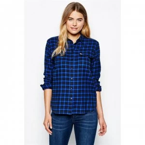 image of Jack Wills Laradin Oversized Flannel Shirt - Blu/Blk