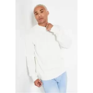 Image of I Saw It First Cream Rib Detail Roll Neck Jumper - White