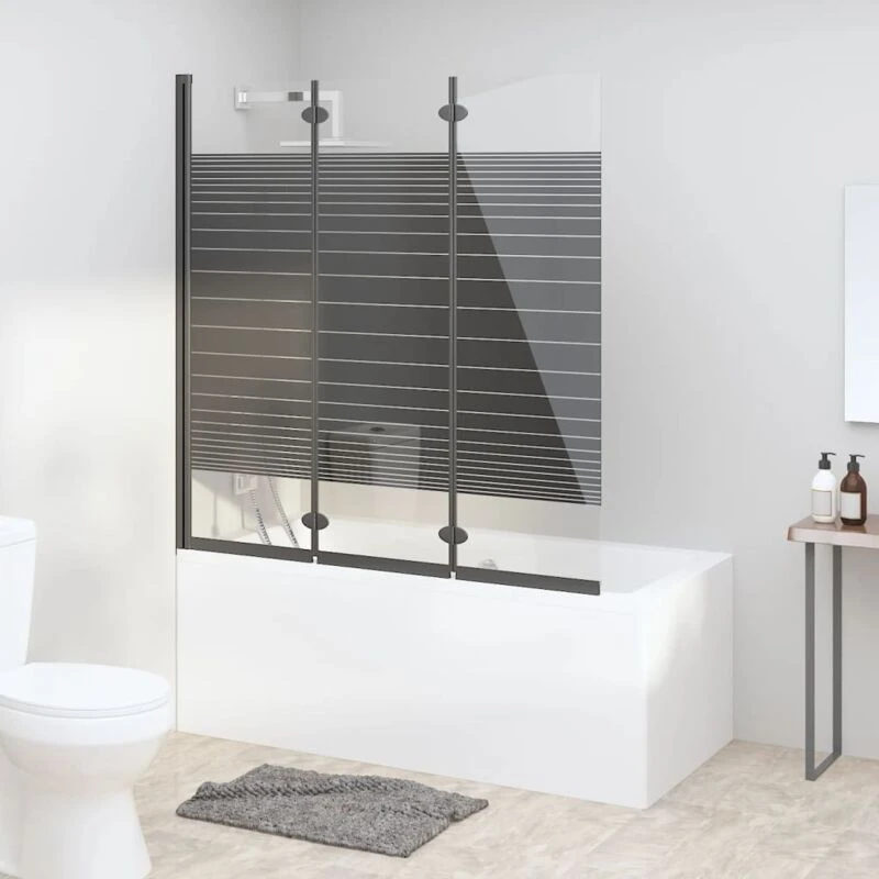 Image of VIDAXL Foldable Shower Enclosure 3 Panels 130x130cm esg Black Vidaxl 8720286933145